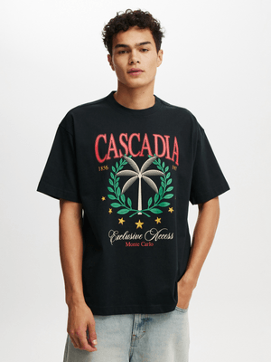 Men's Cotton On Black Box Fit Graphic T-Shirt