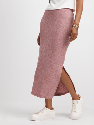 Jet Women's Burgundy Cashmere Skirt