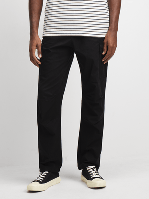Jet Men's Black Cargo Straight Leg Pants