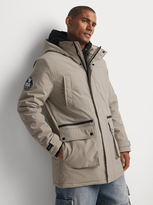 Relay Jeans Men's Hooded Padded Stone Parka Jacket