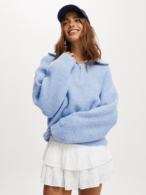 Women's Cotton On White Luxe Half Zip Pullover
