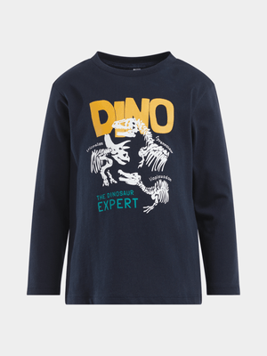 Exact Younger Boy's Navy Graphic Print T-Shirt
