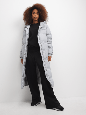 Redbat Women's Grey Long Length Puffer Jacket