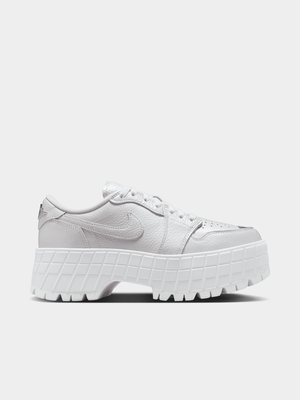 Jordan Women's 1 Brooklyn Low White/Metallic Silver Sneaker