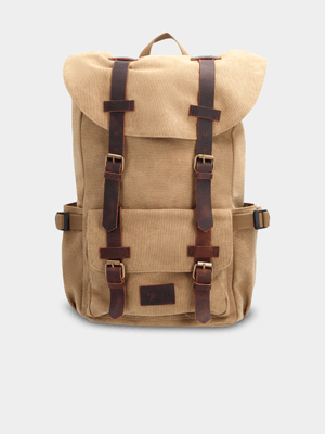 Jeep Brown Canvas Backpack