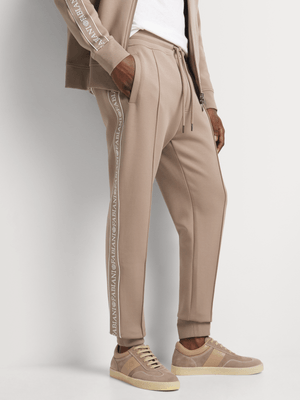 Fabiani Men's Taupe Tape Sweatpants