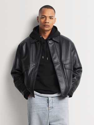 Men's Markham Smart Pleather Utility Black Bomber