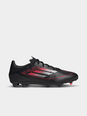 adidas Mens F50 League FG/MG Black/Iron/Red Boots