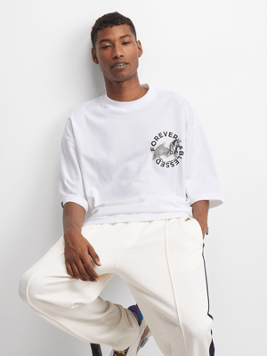 Redbat Men's White Cropped T-Shirt