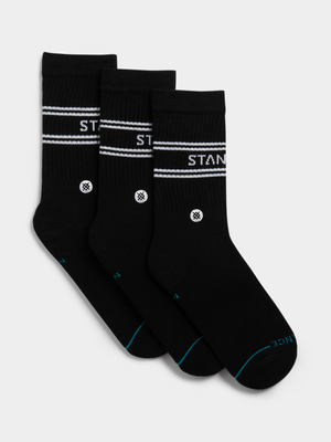 Stance Unisex Basic 3 Pack Crew Black Socks