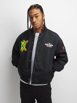 Converse x Daily Paper Men's Black Stadium Jacket