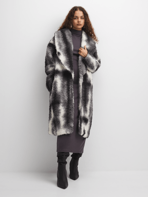 The FIX Women's Charcoal Oversized Borg Coat