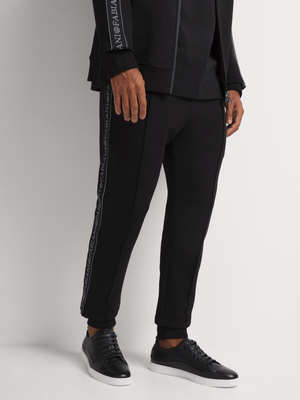 Fabiani Men's Black Tape Sweatpants