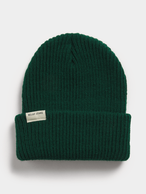 Relay Jeans Men's Classic Ribbed Forest Green Beanie