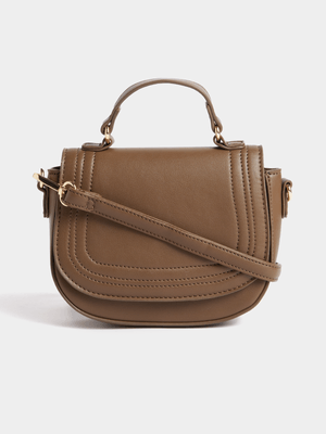 Exact Women's Brown Round Crossbody Bag