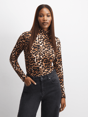 Jet Women's Animal Print Poloneck