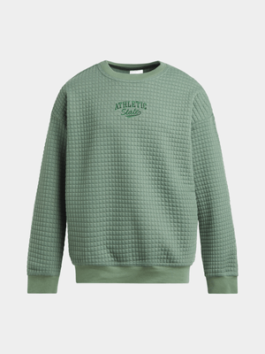 Boys Textured Basic Crew Sweat