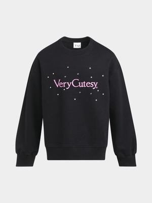 Girls Bedazzeled Crew Sweat