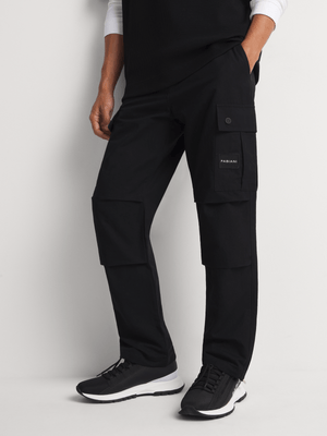 Fabiani Men's Black Relaxed Utility Trouser