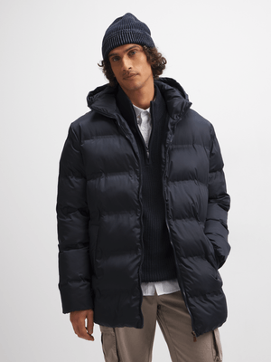 Exact Men's Navy Long Puffer Jacket