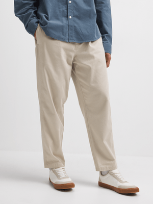 Exact Men's Natural Tapered Pleated Pants
