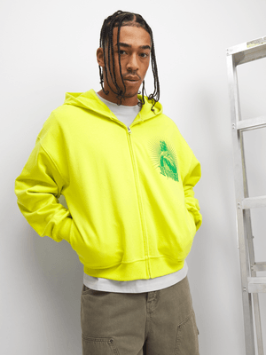 Redbat Men's Graphic Lime  Hoodie