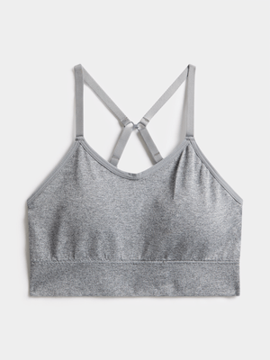 Jet Teen Girls Grey Melange Adjustable Strap Padded Bra