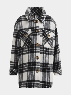Jet Younger Girls Black/White Check Shacket