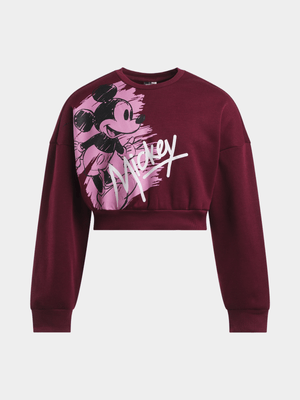 Jet Teen Girls Burgundy Cropped Active Top