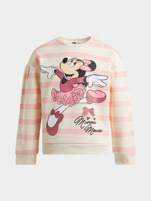 Jet Older Girls Blush Stripe Minnie Mouse Active Top