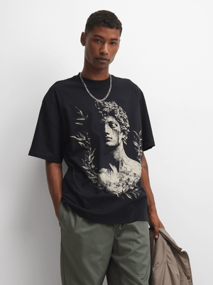 The FIX Men's Black Statue Tear Graphic Top