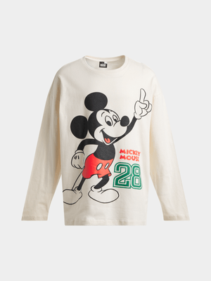 Jet Older Boys Almond Milk Mickey Mouse T-Shirt