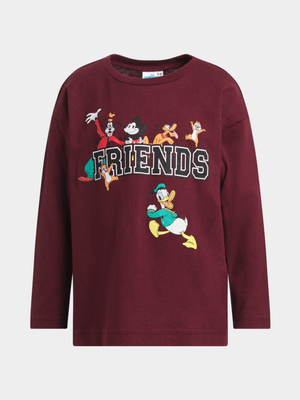 Jet Younger Boys Burgundy Mickey & Friends T-Shirt