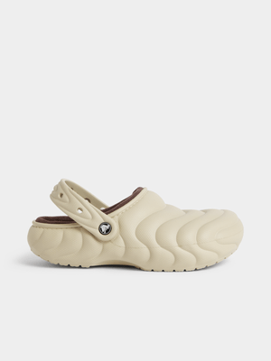 Crocs Men's Classic Lined Overpuff Cream Clog