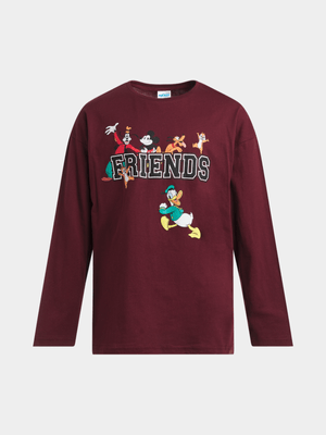 Jet Older Boys Burgundy Mickey & Friends T-Shirt
