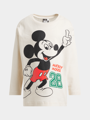 Jet Younger Boys Almond Milk Mickey Mouse T-Shirt