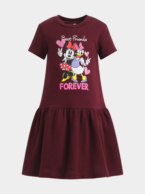 Jet Younger Girls Burgundy Minnie & Daisy Active Dress