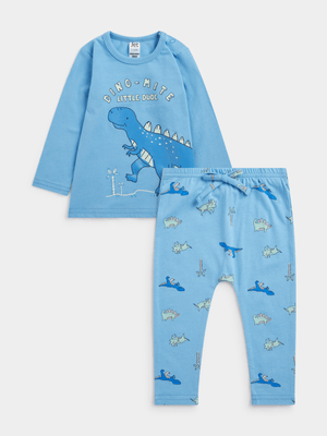 Jet Toddler Boys Blue Dino-Mite Bodyvest & Legging Set