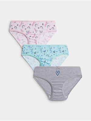 Jet Younger Girls Multicolour 3 Pack Unicorn Bikini