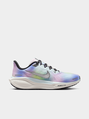 Nike Womens Pegasus 41 SE Blue/Metallic Silver Running Shoes