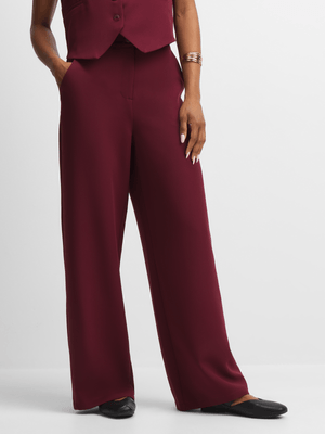 Jet Women's Burgndy Wide Leg Pants