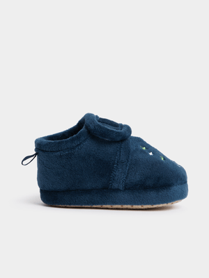 Jet Infant Boys Navy Velcro Slippers