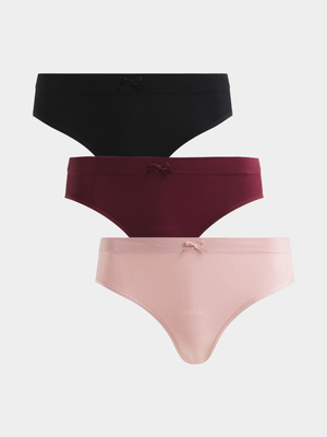 Jet Women's Mutlicolour 3 Pack Seamless Bikini