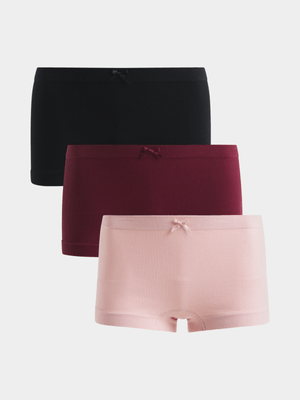Jet Women's Multicolour 3 Pack Seamless Boy Leg
