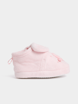 Jet Infant Girls Pink Velcro Slippers