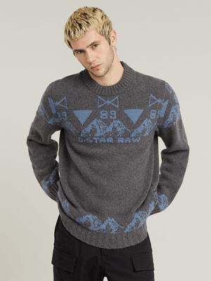 G-Star Unisex Holiday Knitted Grey Sweater