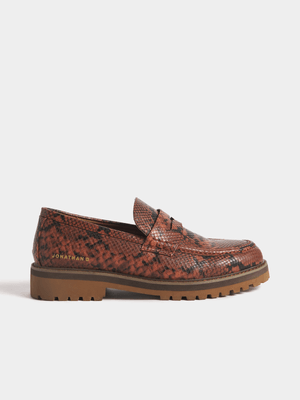 Jonathan D Men's Penny Skins Brown Loafer