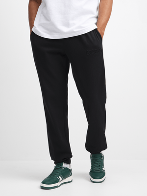 Jet Men's Black Embossed Active Pants
