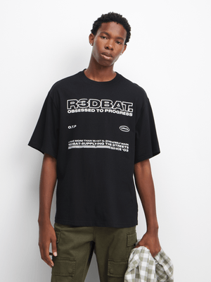 Redbat Men's Black Graphic T-Shirt