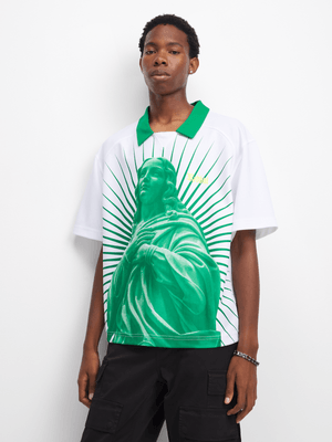 Redbat Men's White/Green Football Jersey